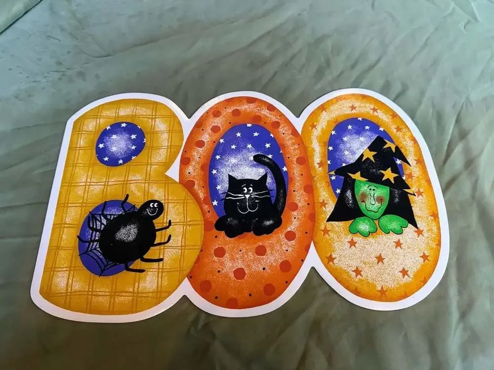 4pc Avon Halloween Alley Boo Placemat Spider Cat Witch Vintage